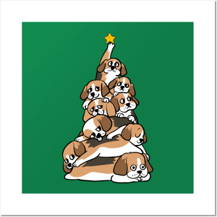 Christmas Tree Beagle Posters and Art